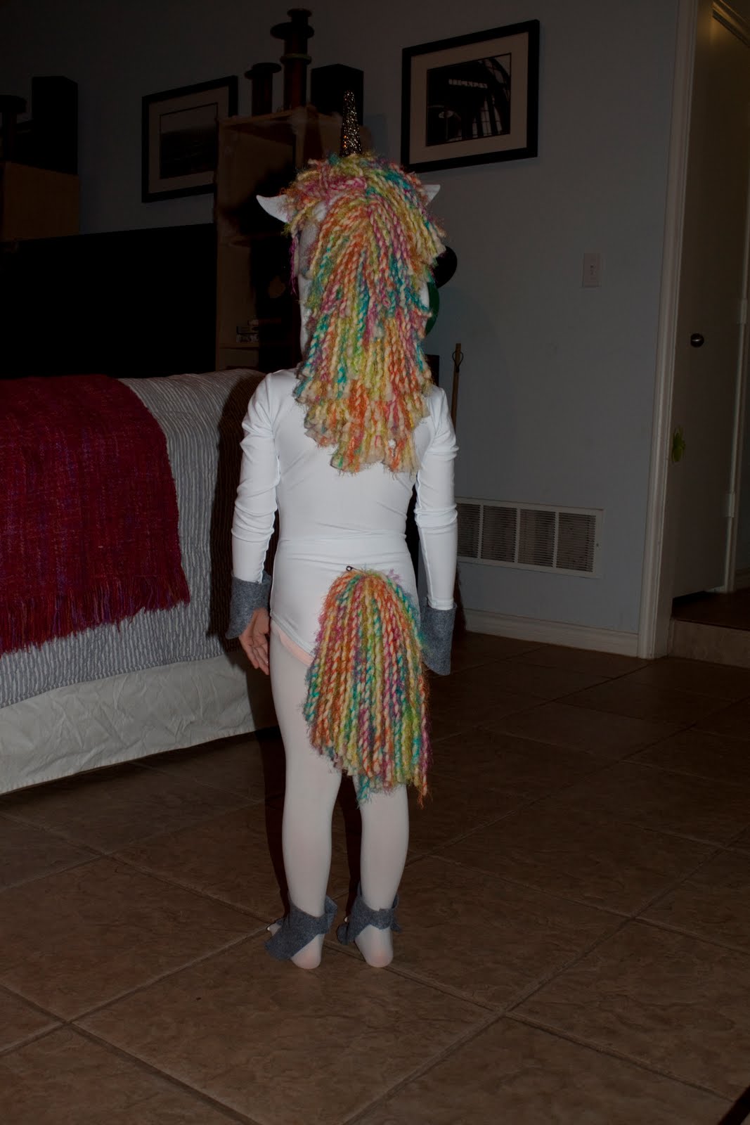 A Kelly Maple Ion How To Make Unicorn Costume With An Extra Piece Of Yarn Then Flip The Lid And Cut Through Other Side I Pinned On Her Tail A Safety Pin So We Can Reuse Leotard