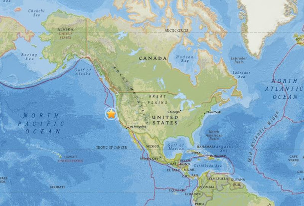 美國地質調查所指出,加州北方的太平洋外海22日發生規模5.7地震,目前無毀損或受傷報告傳出。 美國地質調查所指出,加州北方的太平洋外海22日發生規模5.7地震,目前無毀損或受傷報告傳出。