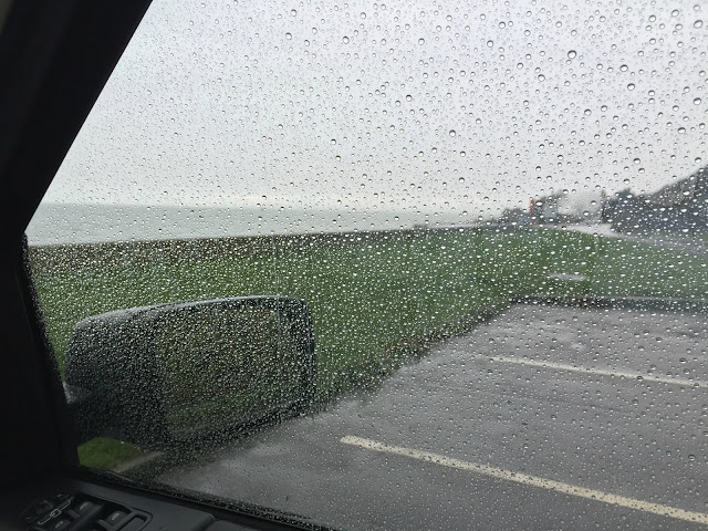 Rain on the car window