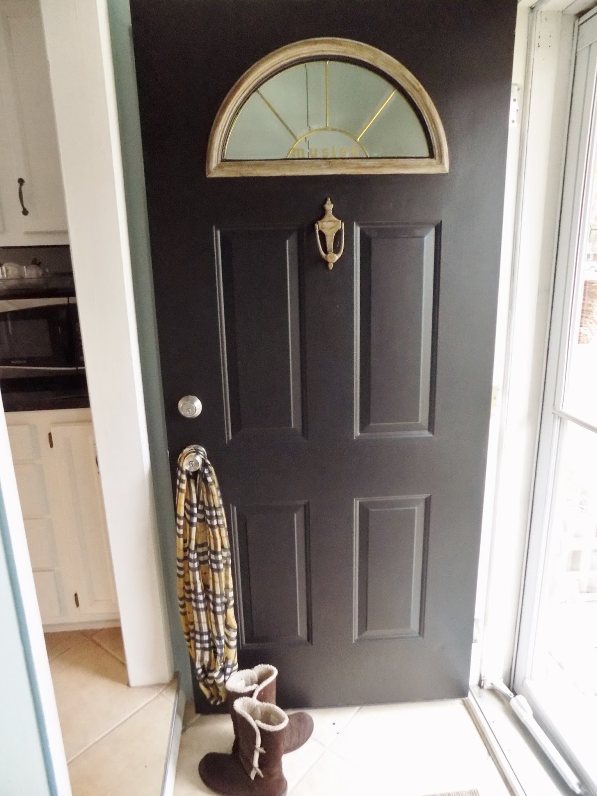 The Quaint Sanctuary { DIY Chalk Painted Faux Wood Front Door Makeover!}