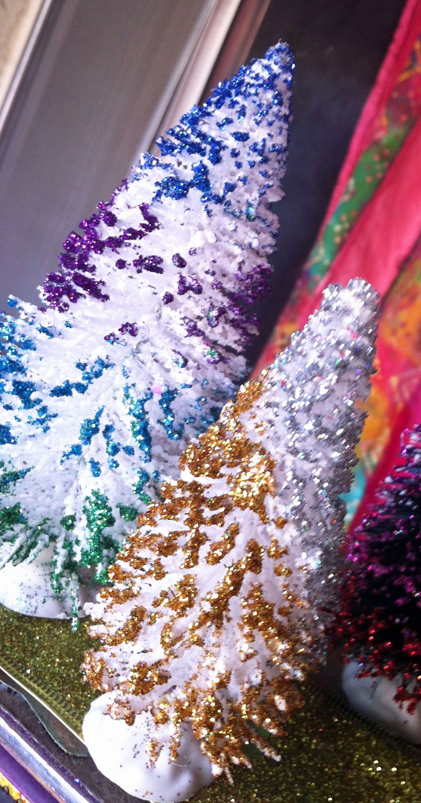 Flocked & Glittered Trees! The Crafty Chica