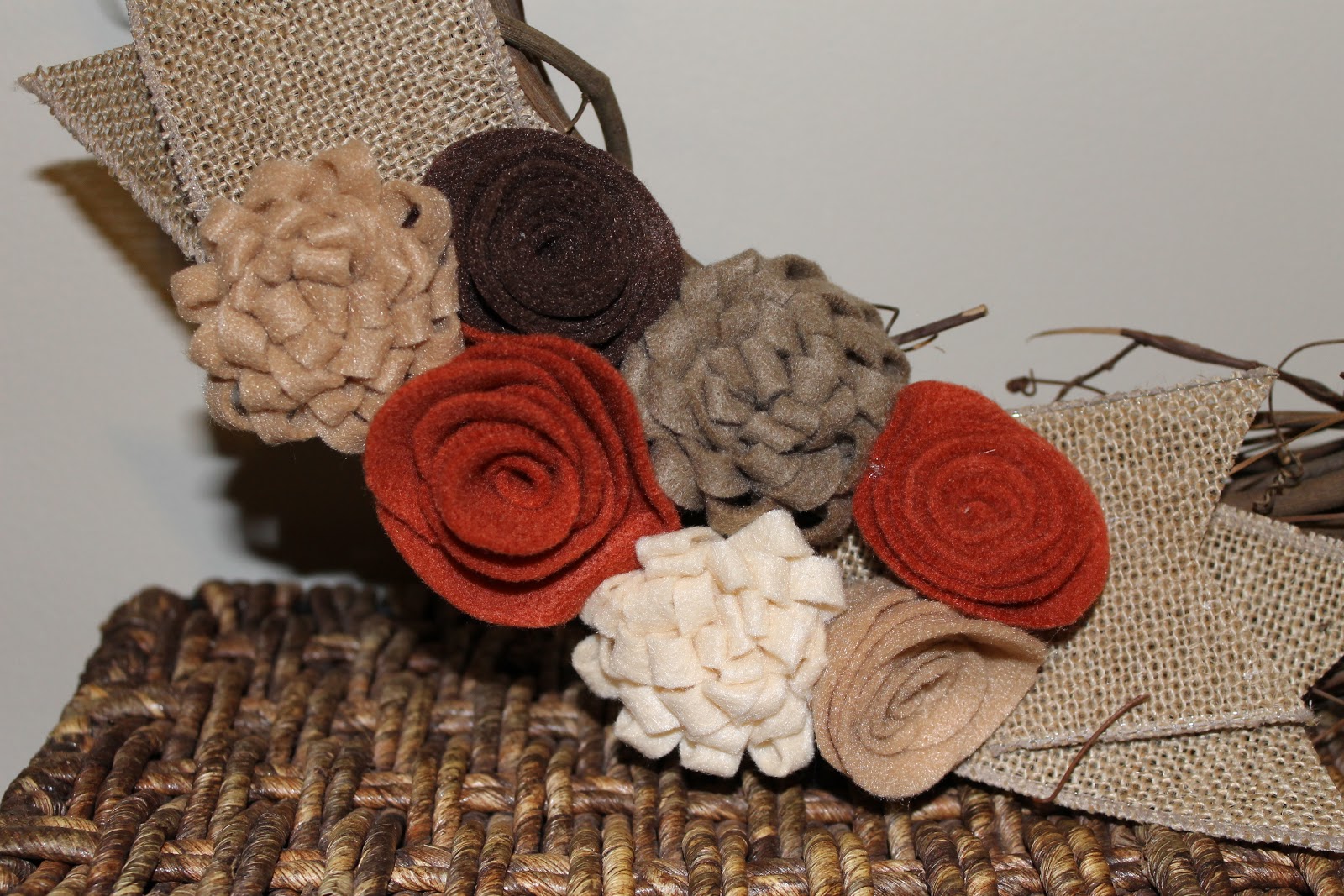 Magnolia Mommy Made Fall Felt Flower Wreath