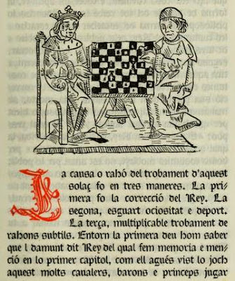 Detalle del libro De les costums dels homes i oficis dels noble de Jacobus de Cessulis