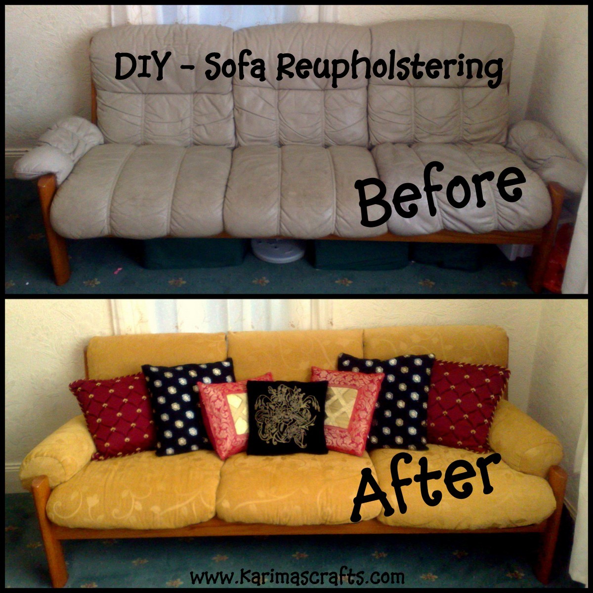 Karima's Crafts Reupholstering a Sofa My Mini Tutorial