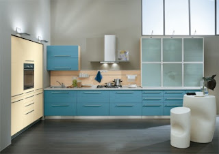 blue kitchen cabinets