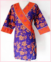 Baju batik pink abu-abu (d) Baju batik modern (e) Baju batik biru