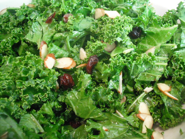 BANKRUPT VEGAN: Cranberry-Almond Kale Salad