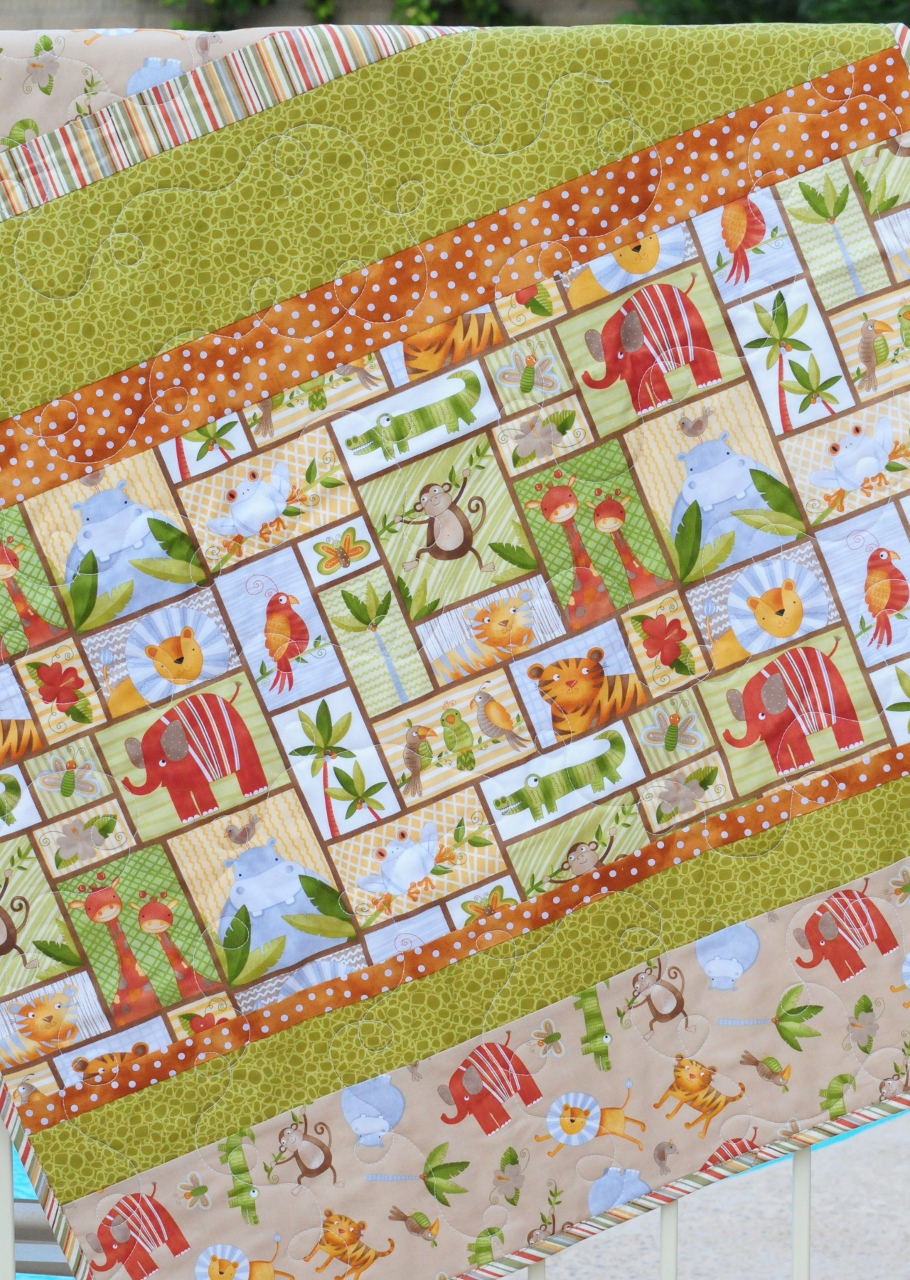 Charley, Dee, & Me Safari Jungle Baby Boy Quilt