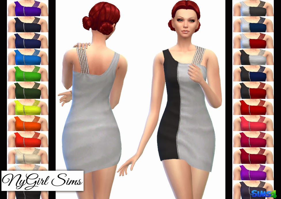 NyGirl Sims 4: TS3 DJ Casual Conversion Dress.