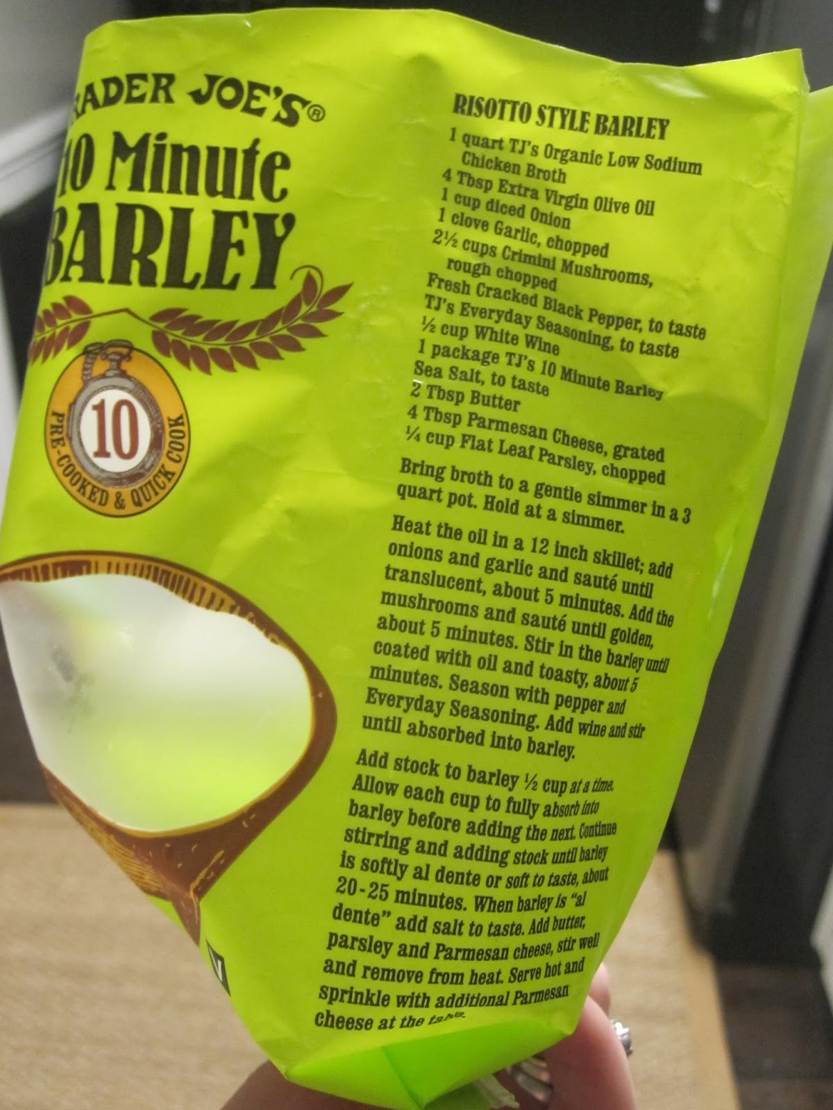 Our Scottland Yard Trader Joe's Hack RisottoStyle Barley & Chicken