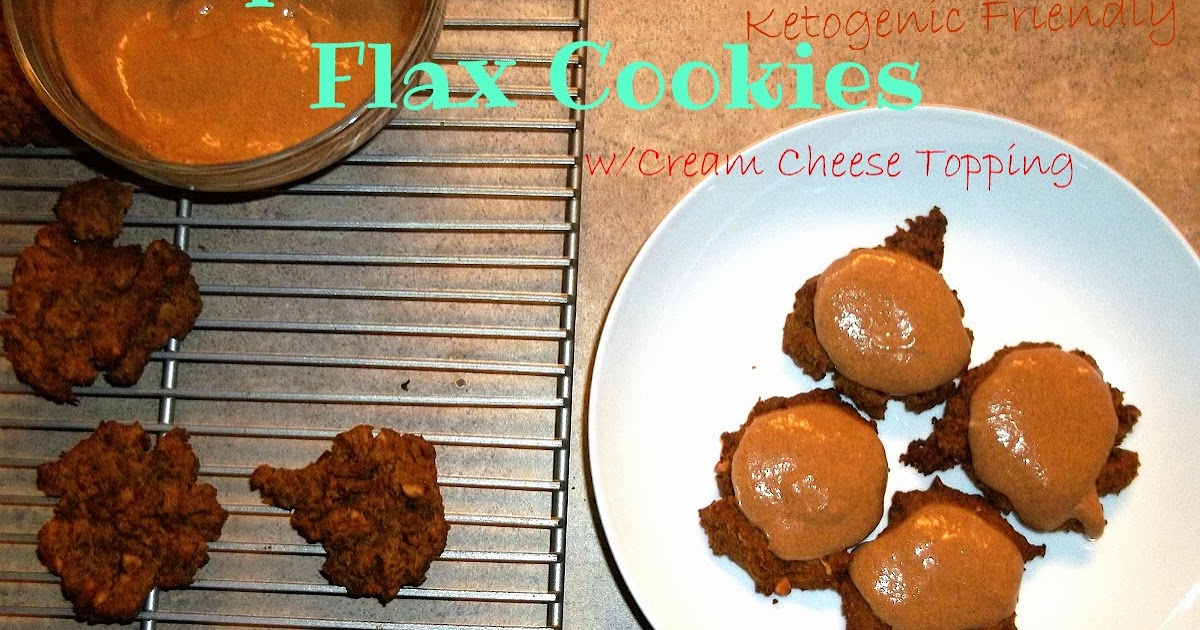 Keto Friendly Pumpkin Peanut Butter Flax Cookies w/ Cream Cheese topping