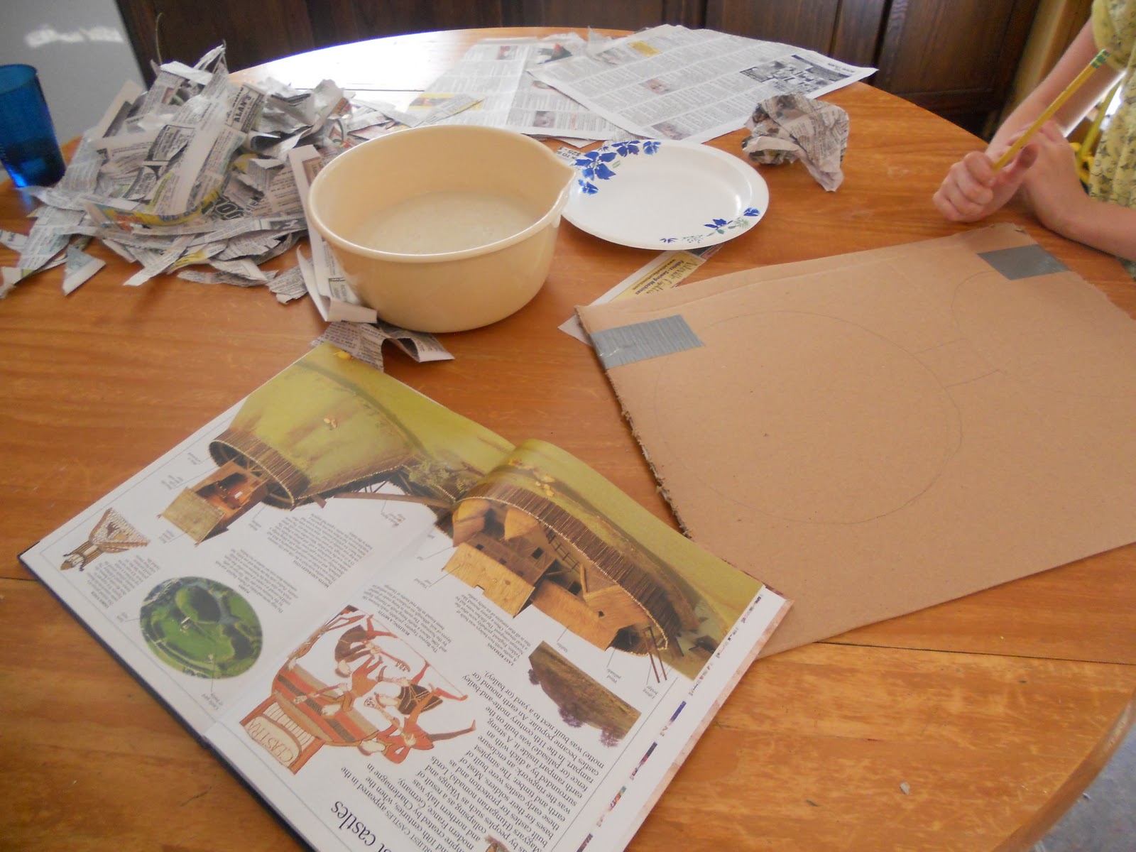 The Five of Us Paper Mache Motte and Bailey