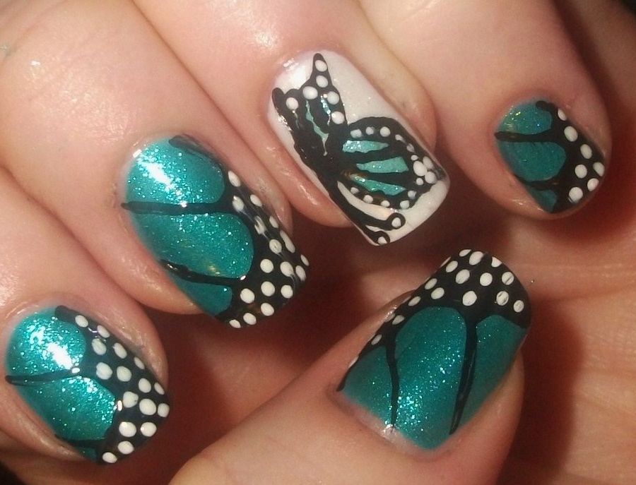 Butterfly Spring Pedicure Nail Art - wide 3
