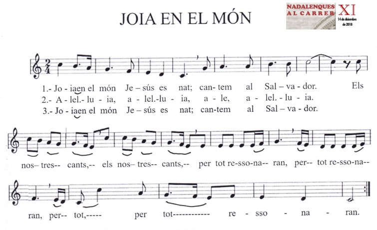 Partitura Joia en el món 2018