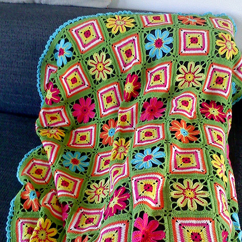 Crochet Guide Flower Meadow Blanket