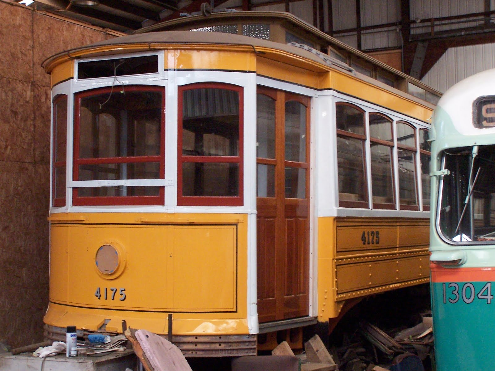 Narcissus 1912 Renovation Project No. 4175 Seashore Trolley Museum's Laconia Car Company