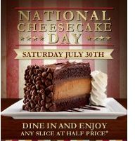 Restaurant Deal: Half-priced Cheesecake at the Cheesecake Factory