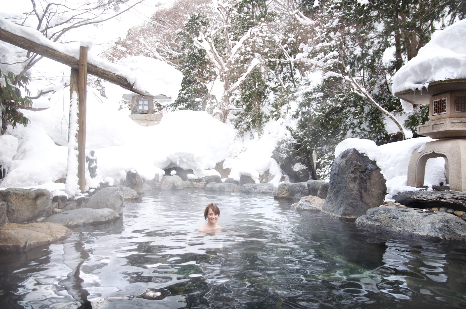 Japanese outdoor bath