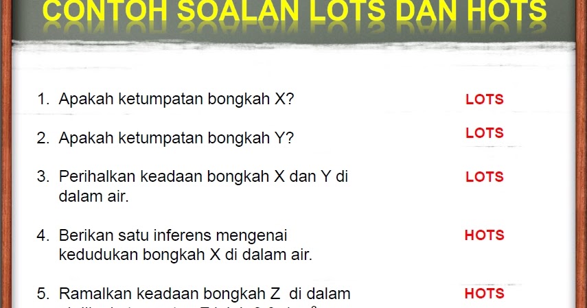 PUSAT SUMBER ILMU KBAT  Soalan Aras Tinggi dan Aras Rendah