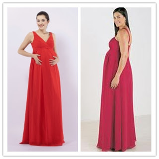 red maternity bridesmaid dress