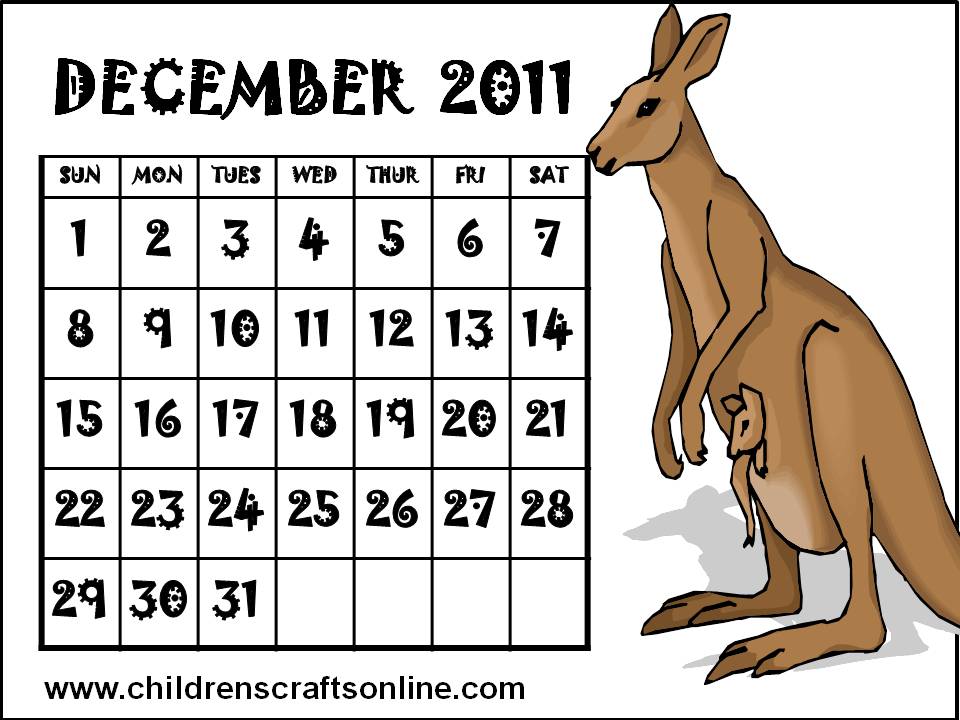 Printable Calendar Kids