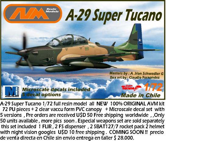 A-29 Super Tucano 1/72 scale resin model kit by AVM