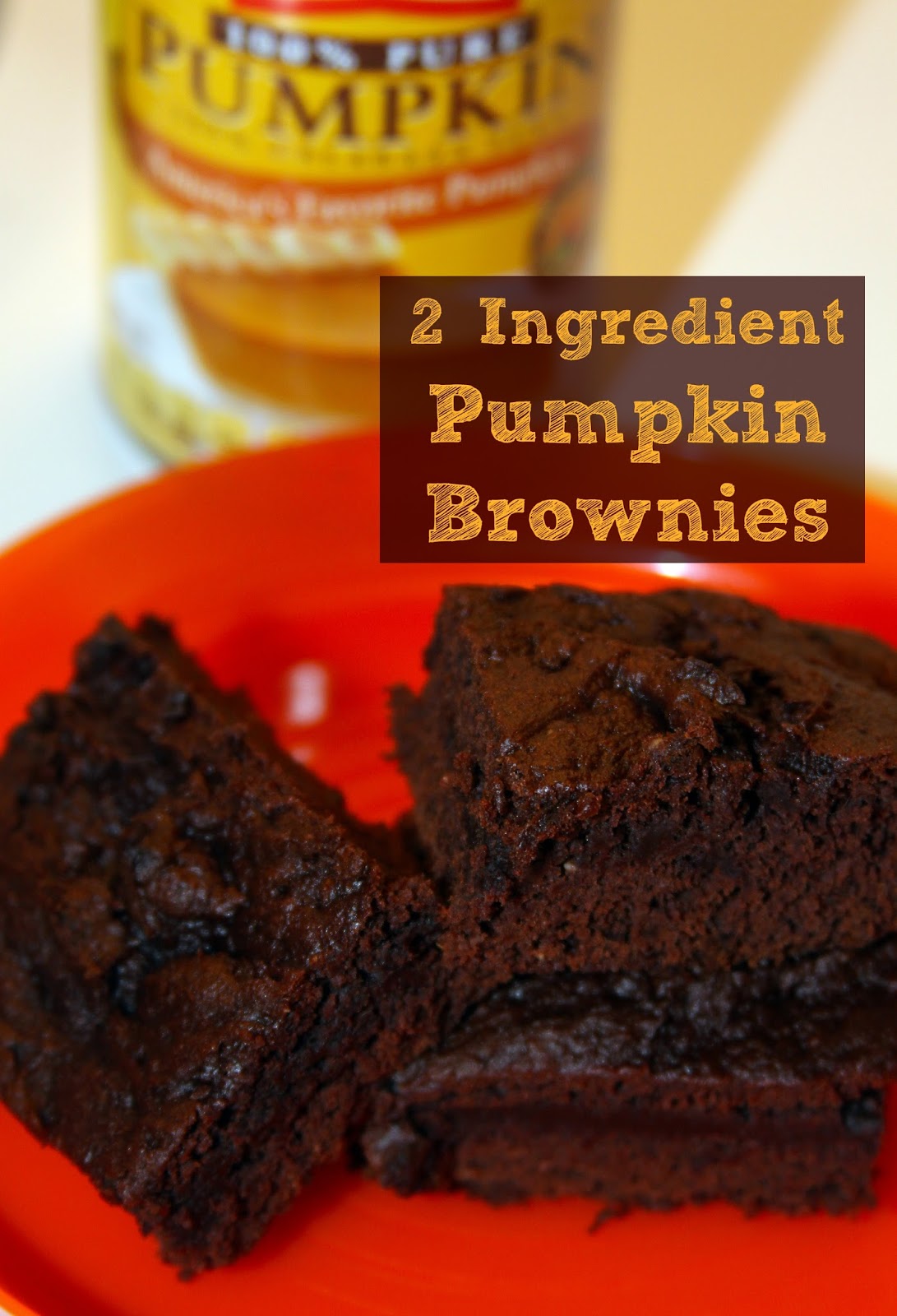 For the Love of Food Low Fat 2 Ingredient Pumpkin Brownies