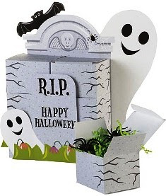 Tombstone Ghost Favor Box Centerpiece: Halloween Party, Spooky Wedding Favors Boxes: Tombstones Ghosts Centerpieces