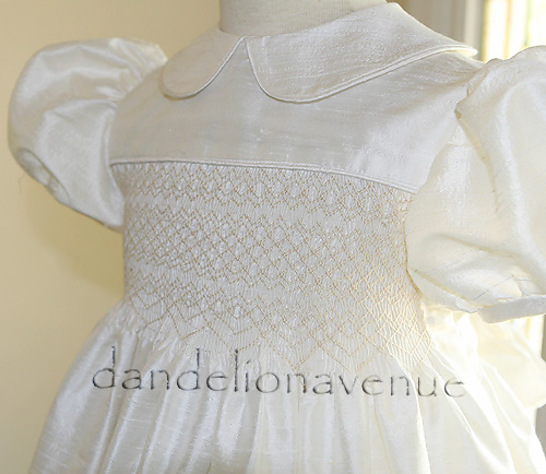 Dandelion Avenue: Smocked Silk Flower Girl Dress