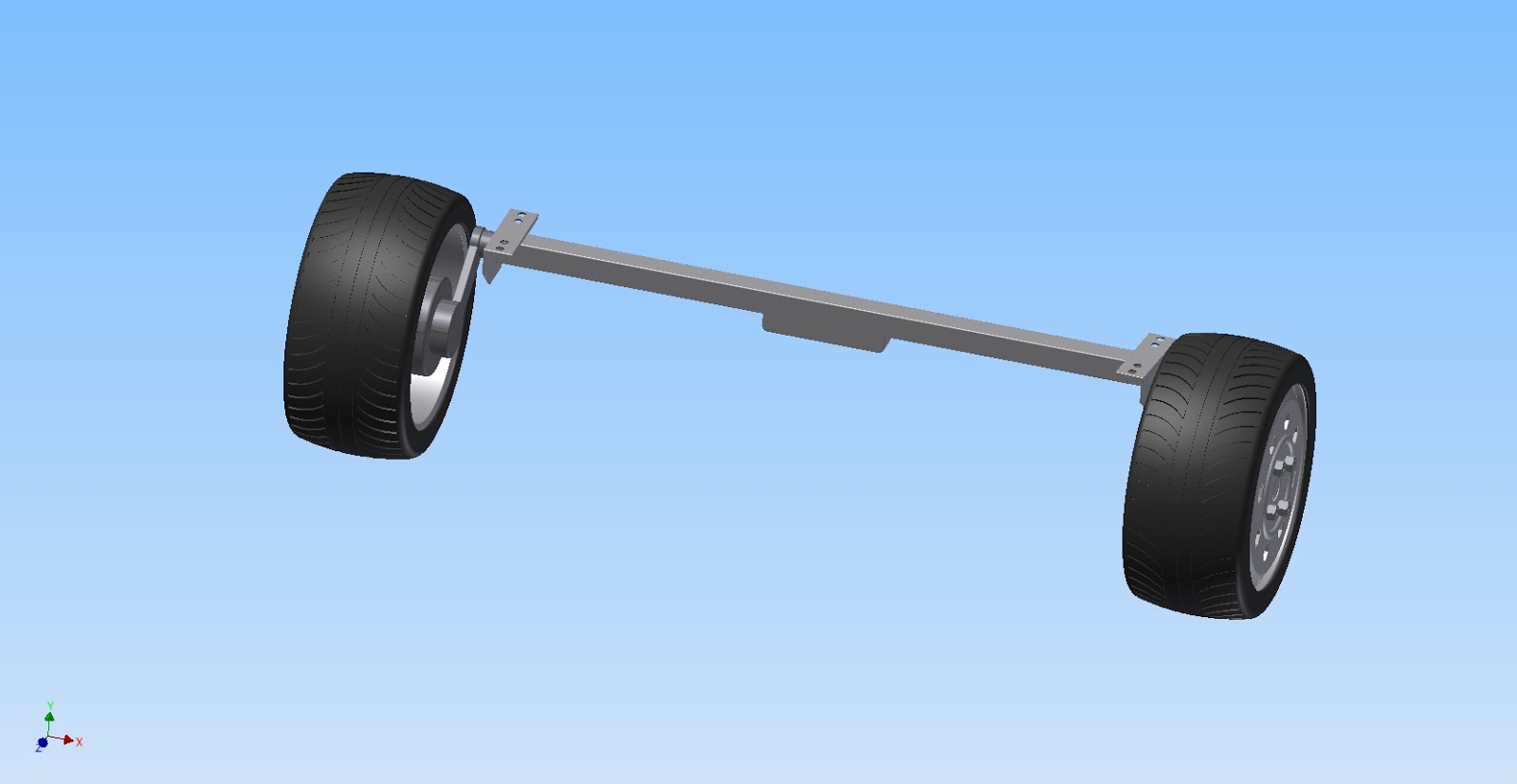 My projects Torsion axle with wheels Designed in Autodesk Inventor