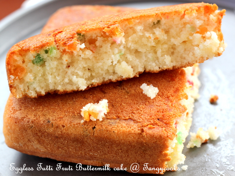 CONCOCTIONS OF A COOKAHOLIC !!! Eggless Tutti Frutti Buttermilk Cake