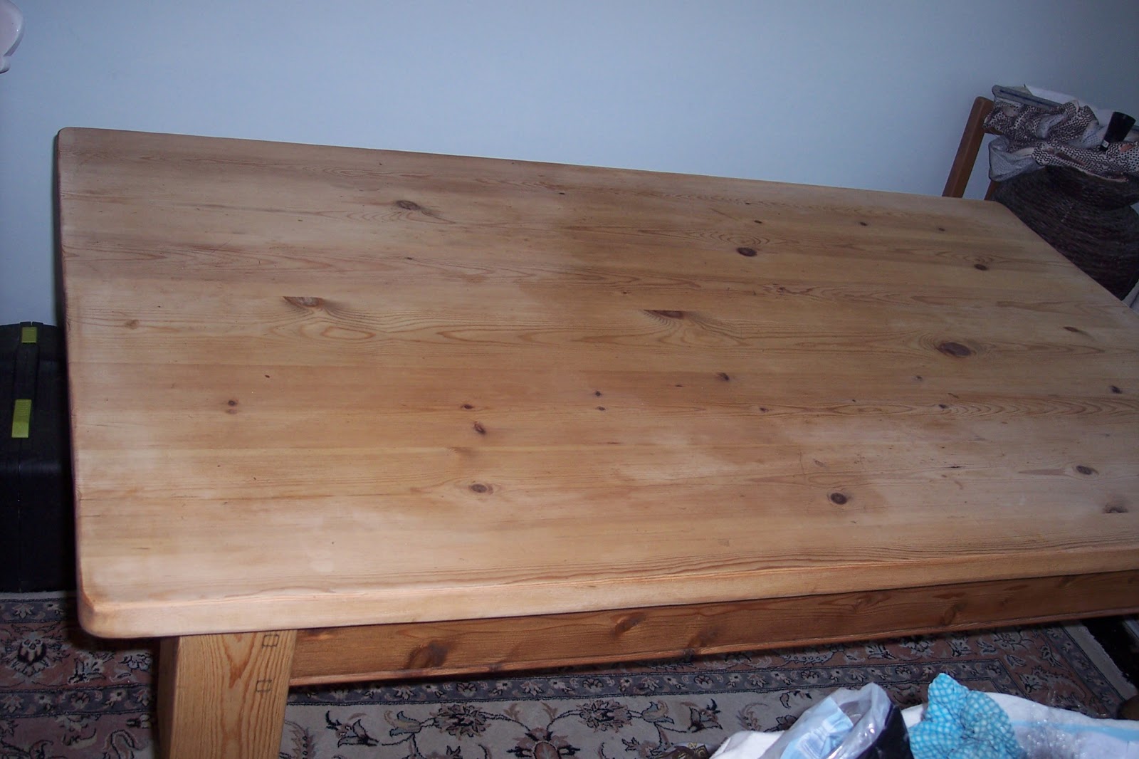 Paint and Style Wood bleach results...and a scrubbed pine table top