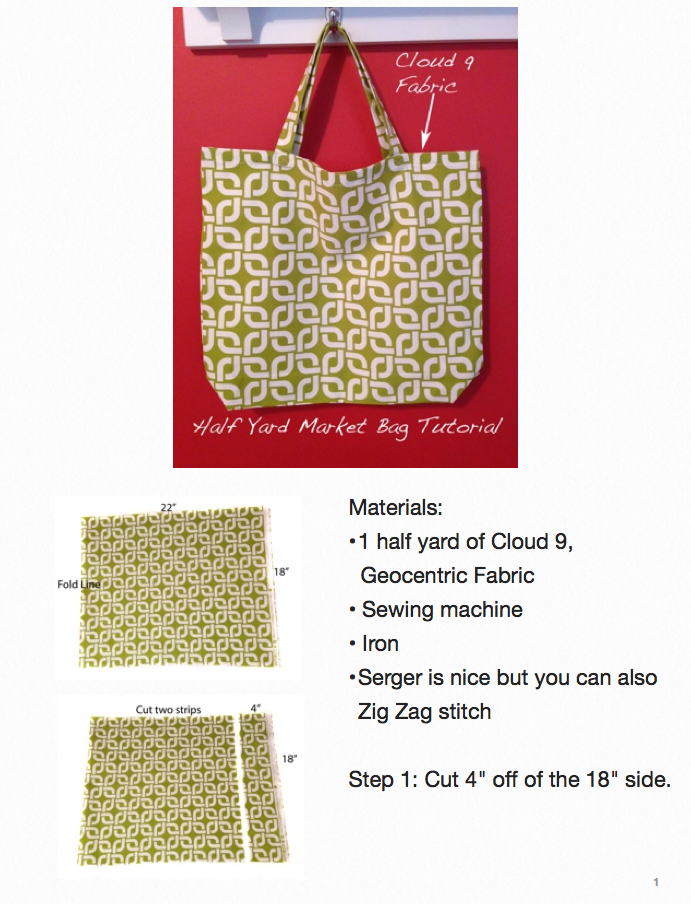 Sew Spoiled Market Bag Tutorial with Cloud 9 Fabric