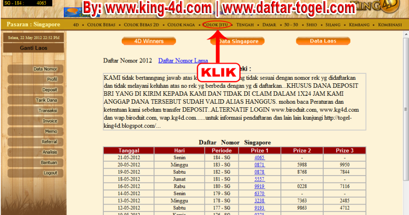 Cara Pasang Bet Colok Jitu KING4D Blog Damin