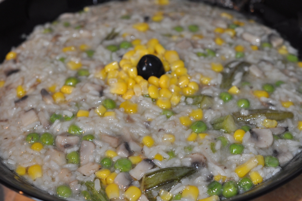 Orez cu ciuperci si bame