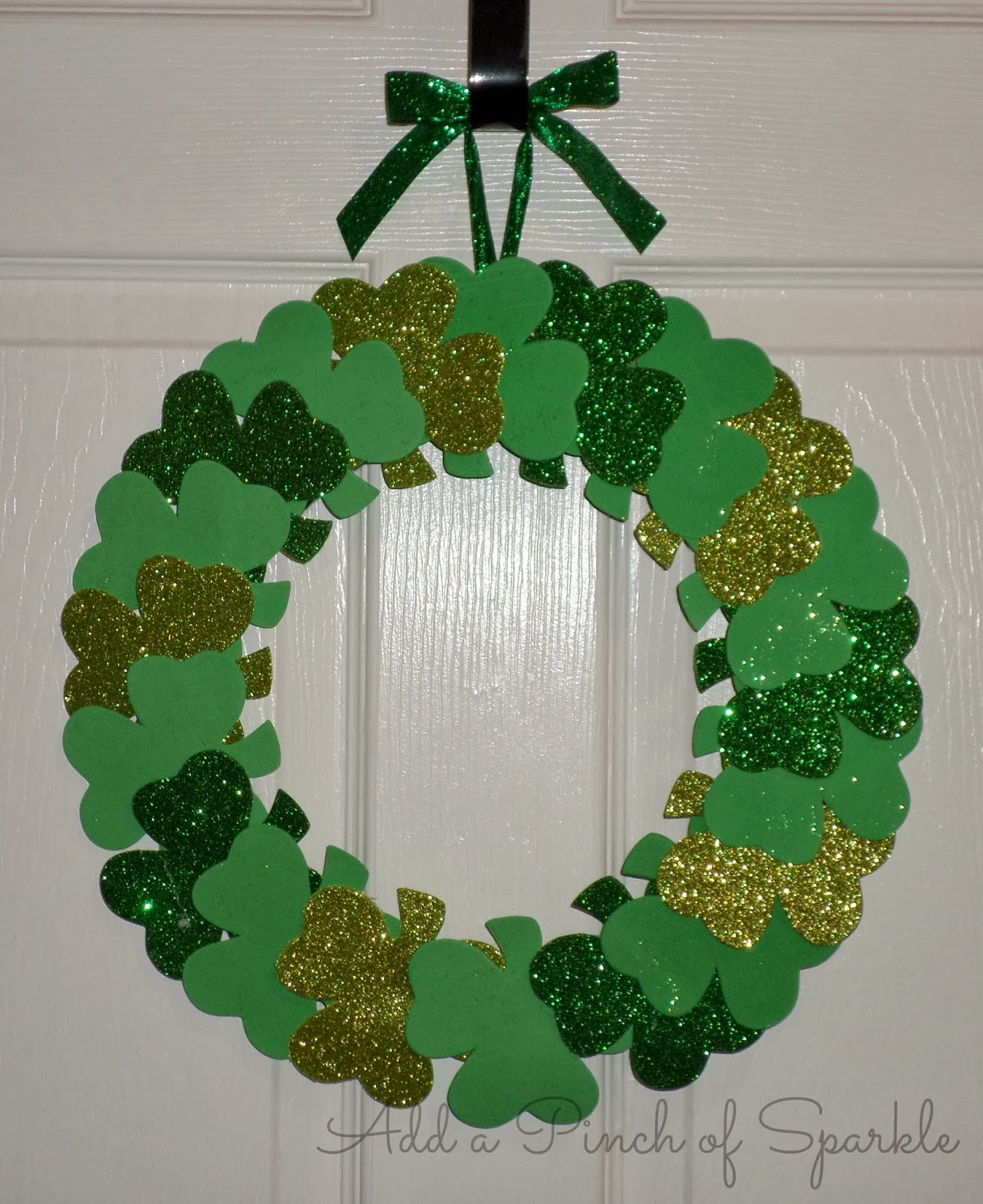 Add A Pinch Of Sparkle Frugal Craft Shamrock Wreath
