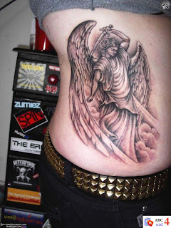 Beautiful Sidebody Angel Tattoo Design