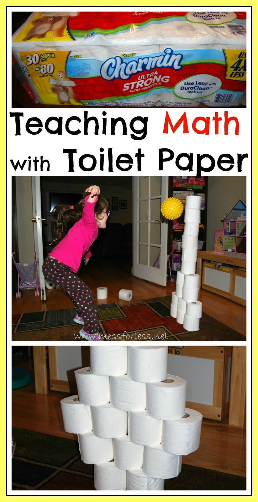 Fun Math Games Toilet Paper Knock Down Mess For Less