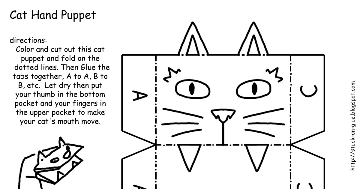 Give Your Octopus a Paintbrush (or 8) Printable Cat Hand Puppet