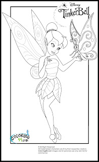 tinkerbell and butterfly coloring pages