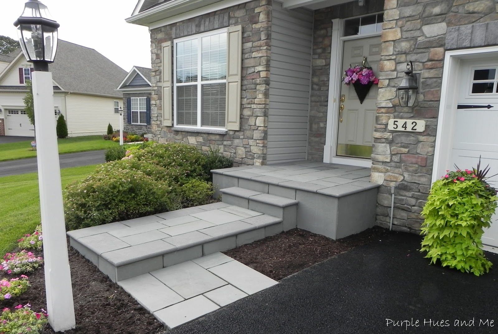 Purple Hues and Me Updating Front Entrance With Flagstone