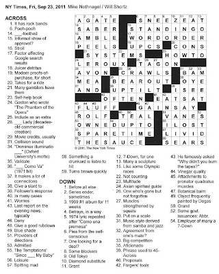 The New York Times Crossword in Gothic: September 2011