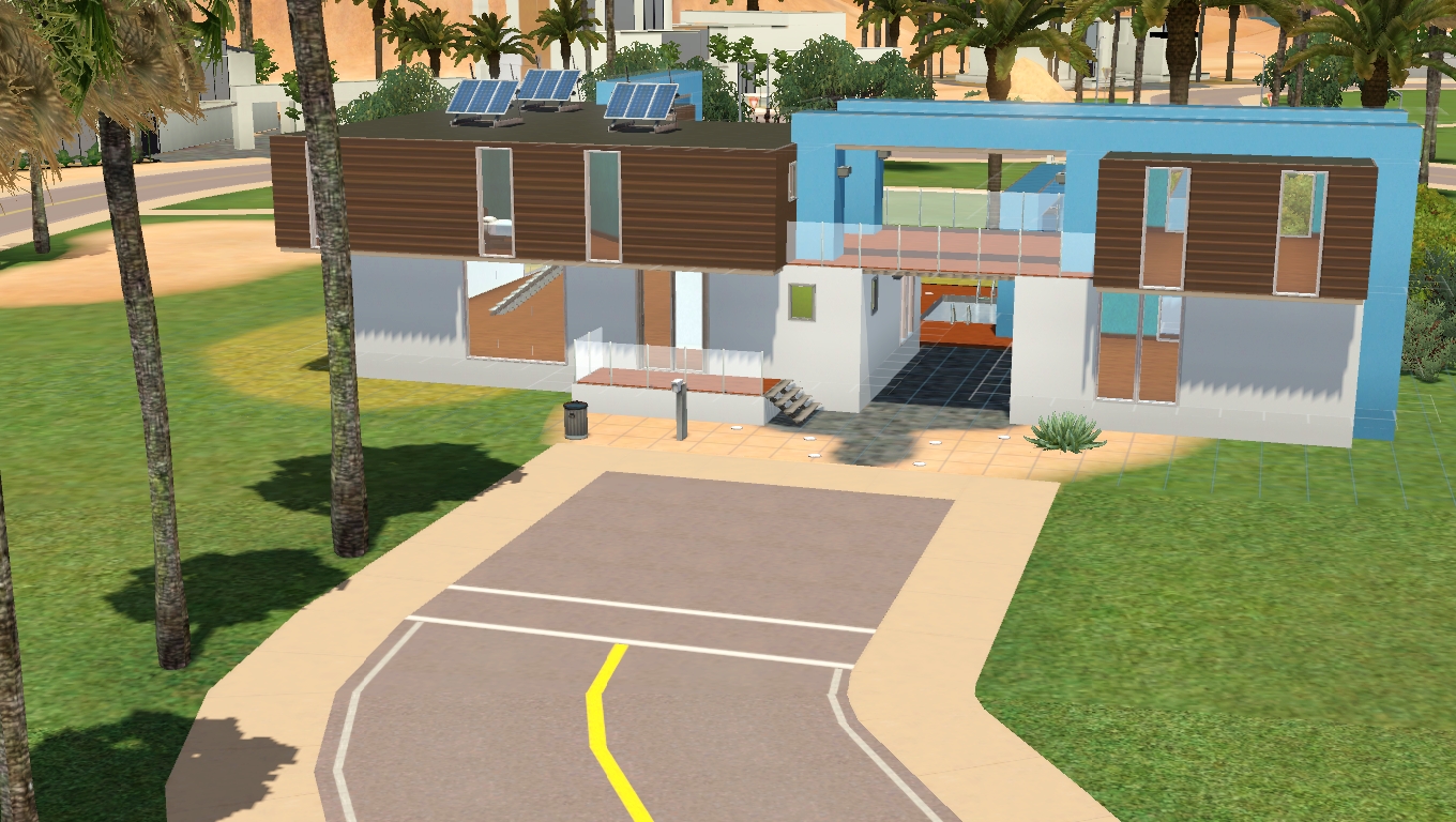 Maison de sims: white sun, maison moderne sims 3