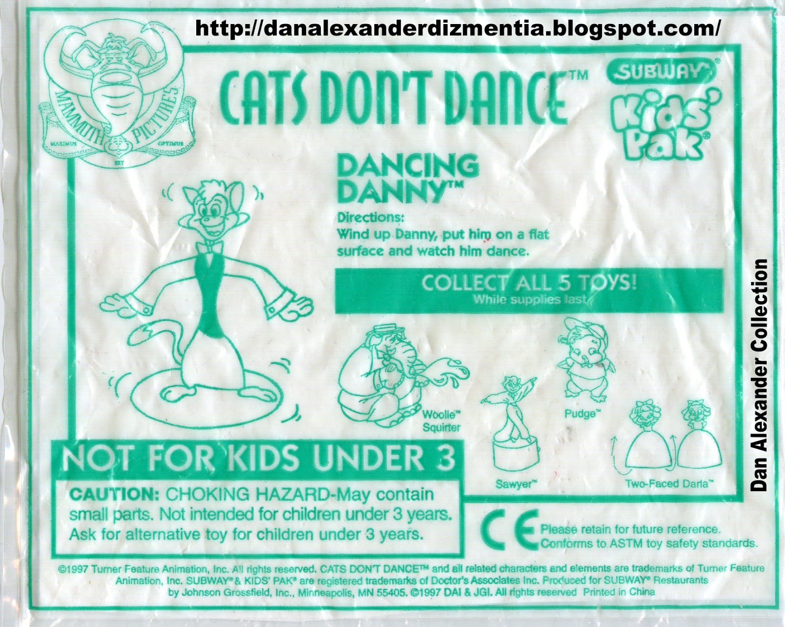CATS DON'T DANCE SUBWAY SAWYER CARTOON MOVIE PARTY CAKE TOP MEAL TOY GIFT IDEA 
