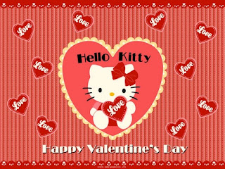 Hello Kitty Valentines Day Greeting printable e-Card