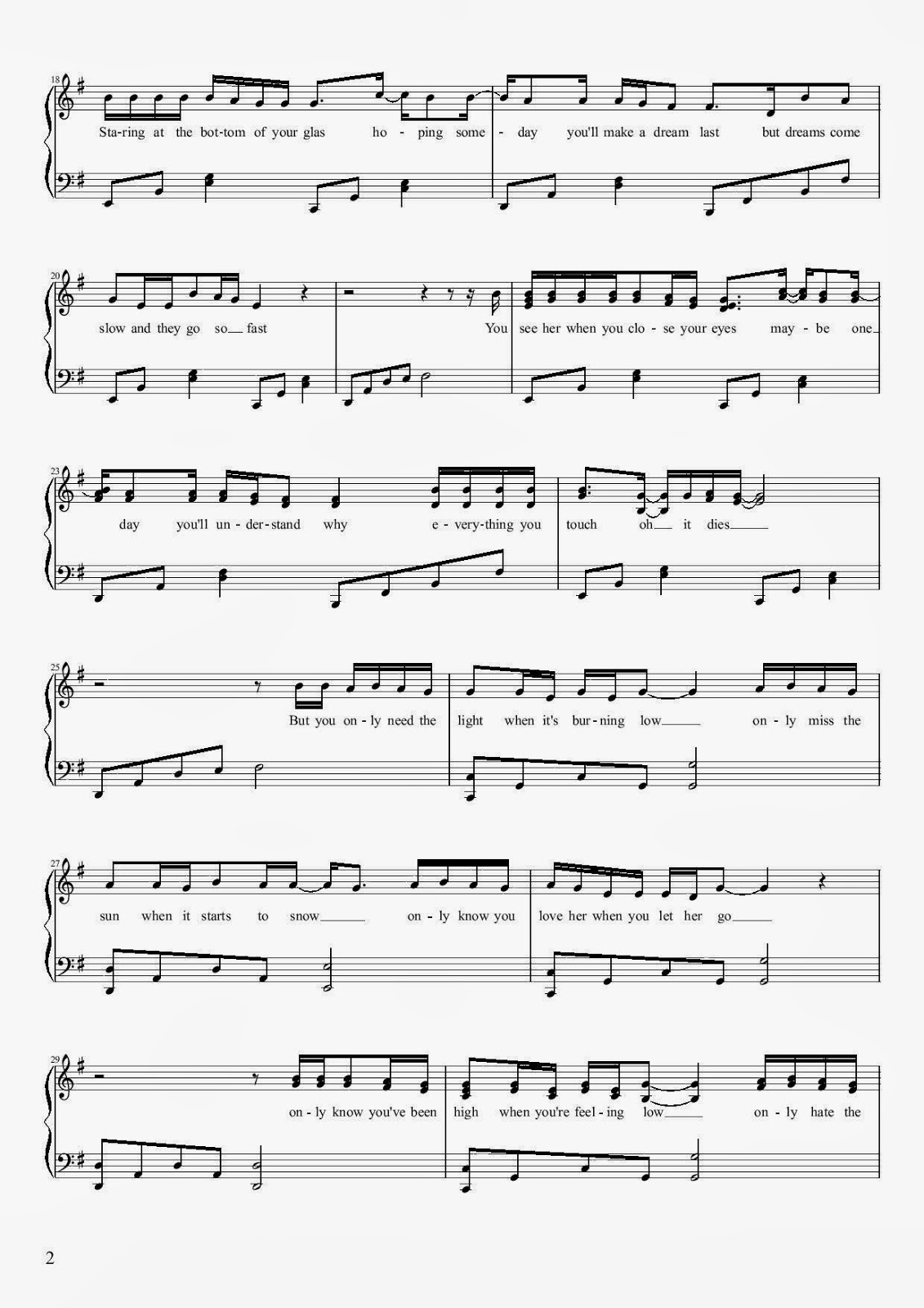 passenger let her go piano passenger let her go piano