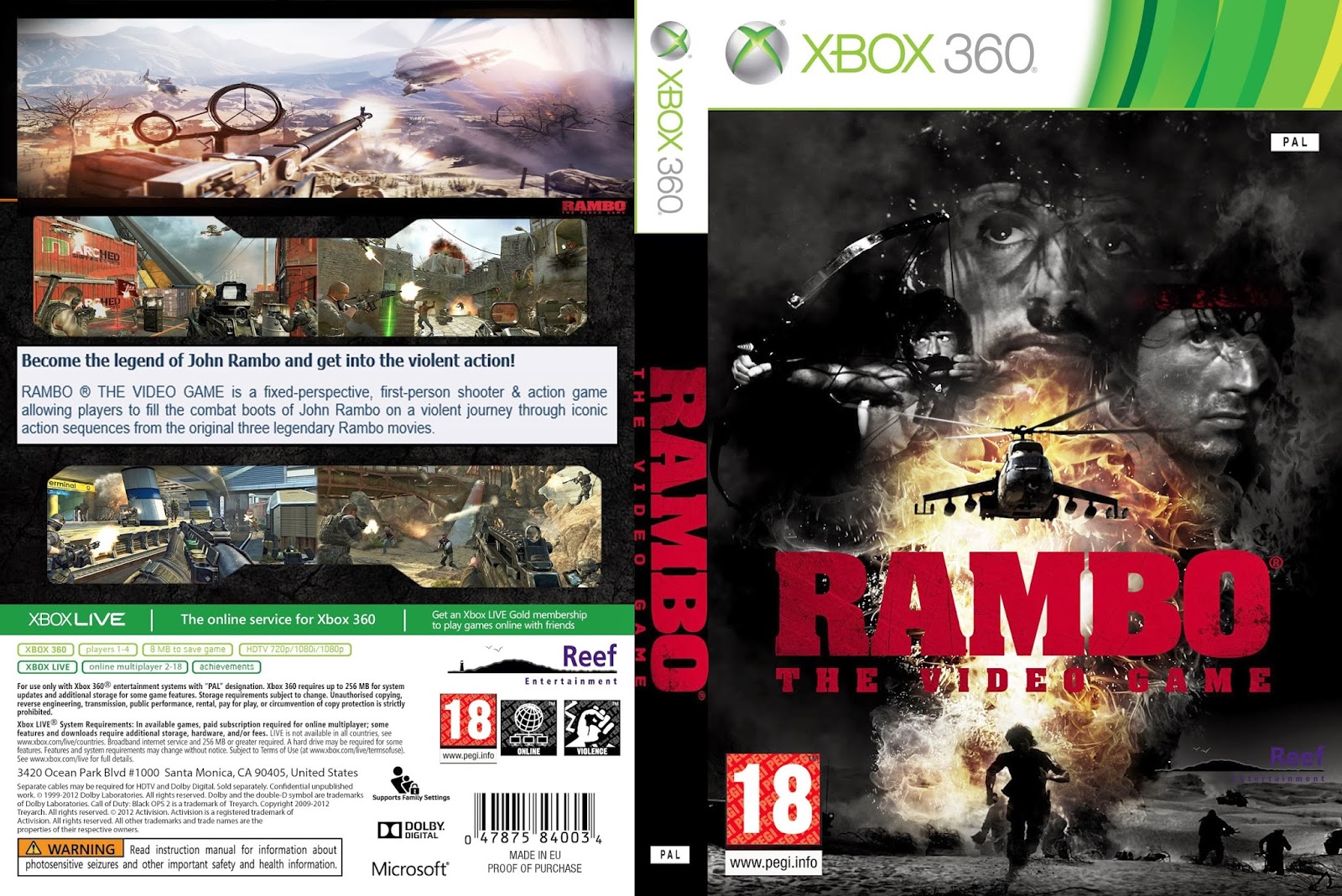 HD PARA XBOX 360 RGH / JTAG Rambo The Videogame para Xbox 360