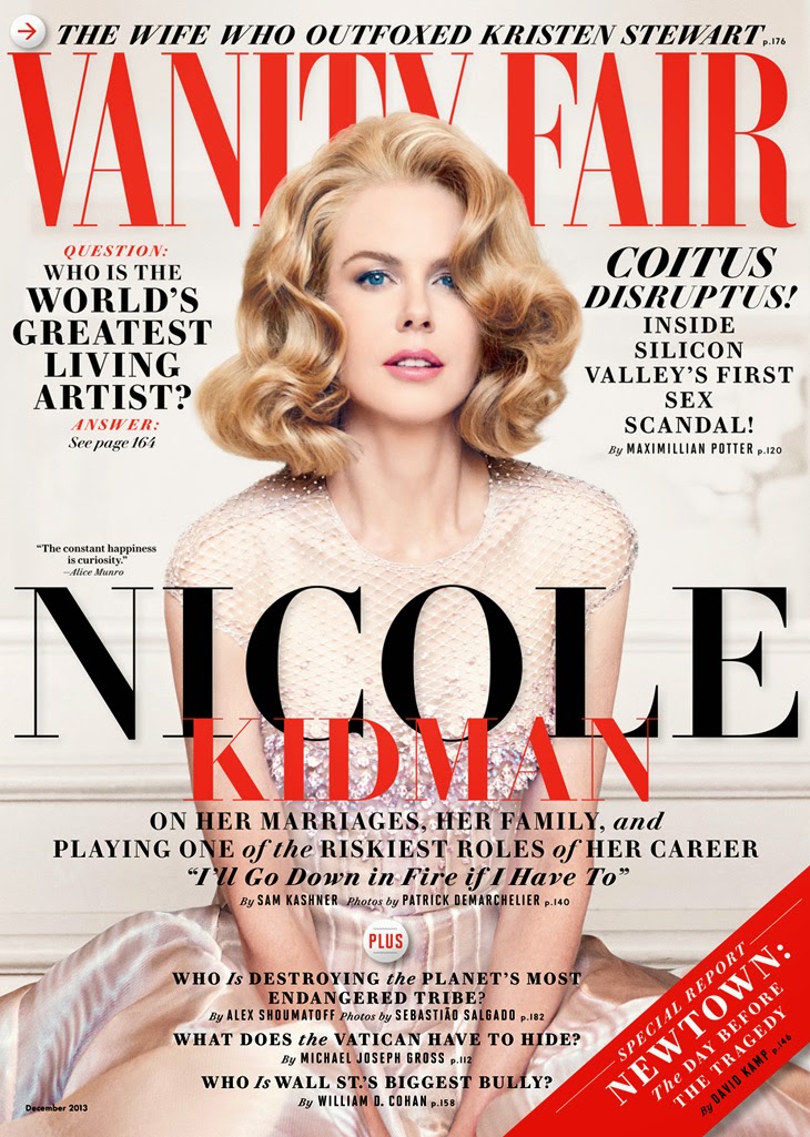 Nicole Kidman is the cover star of Vanity Fair December 2013