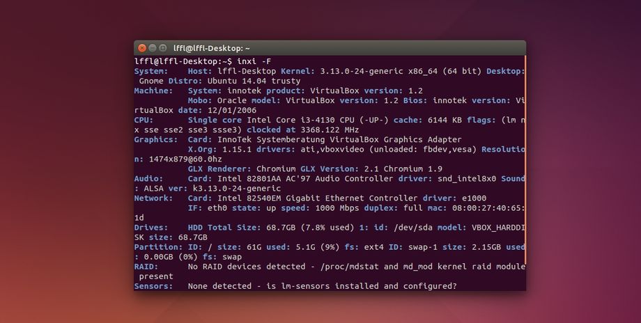 inxi in Ubuntu