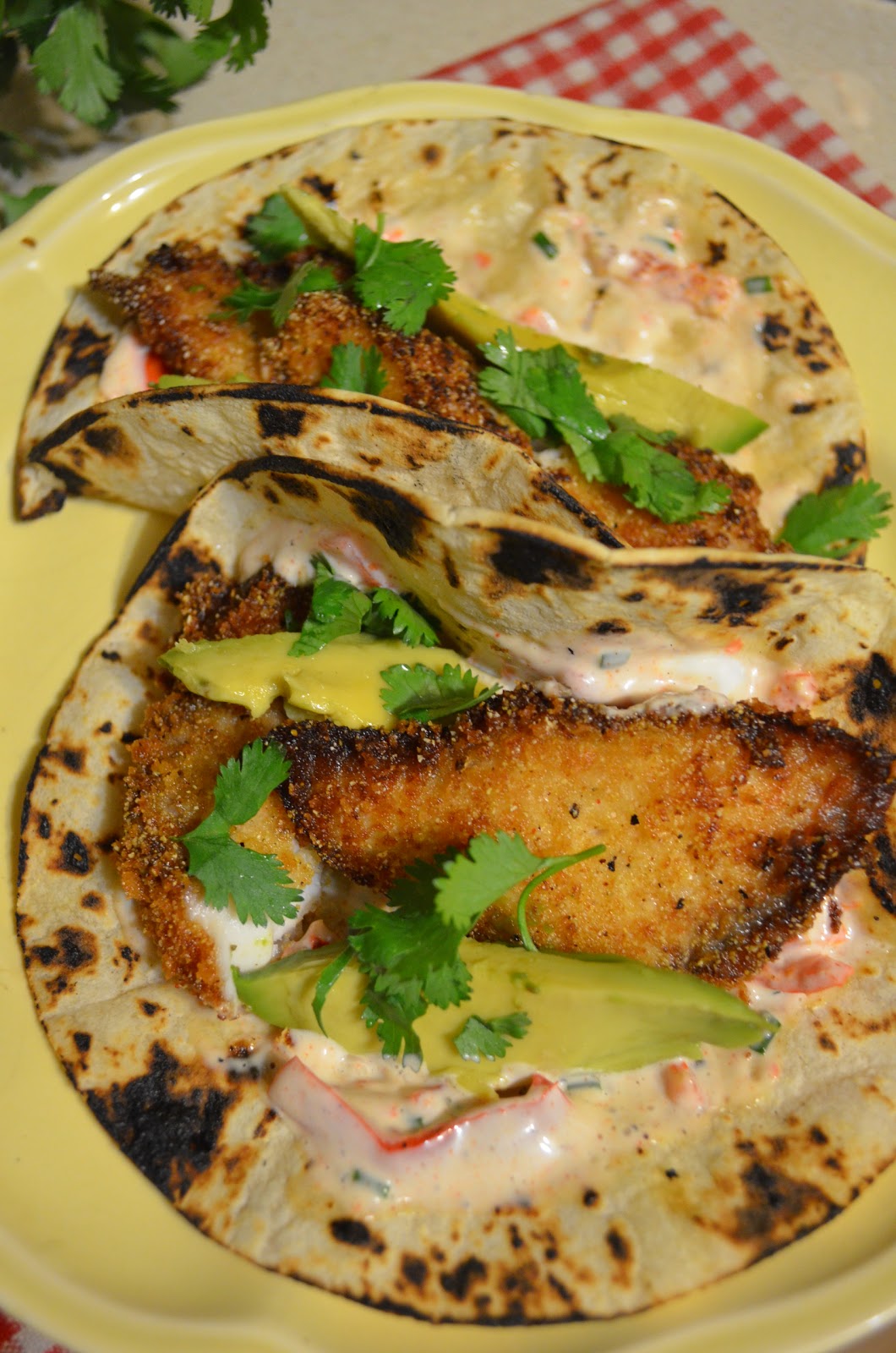 amour fou(d) fish tacos with peppadew tartar sauce.
